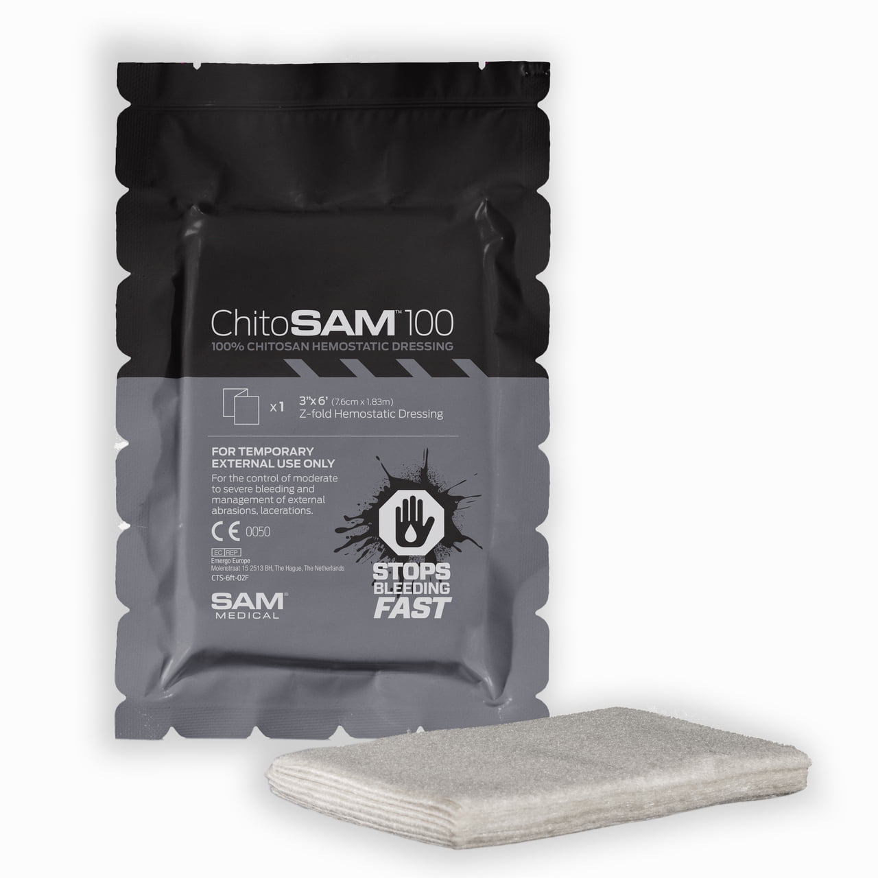 ChitoSAM™ 100 3" X 6' Z Fold Hemostatic Dressing