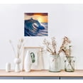 thumbnail image 5 of FANNA Canvas Wall Art For Living Room Wall Decor Bedroom Office Decoration Sunrise Ocean Waves Wall Paintings Blue Sea Beach Wall Pictures Canvas Prints Artwork Modern Room Home 16x16 in, 5 of 5