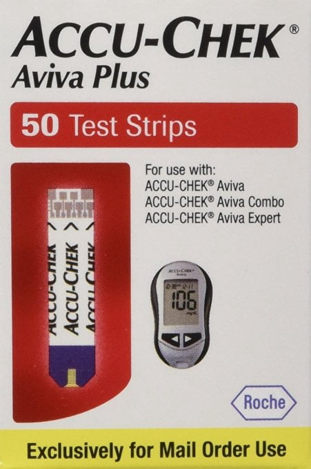 Accu-Chek Aviva Plus Blood Glucose Test Strips, 100 Ct