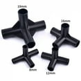 thumbnail image 3 of 5Pcs Black Pipe Connector DIY Shelf Tent Fixed Connector Fittings I.D 8/12/16/19mm ABS Plastic Tee Four Way Elbow Straight Joint, 3 of 10