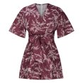 thumbnail image 4 of Njagoc3 Womens Floral Print V-Neck Short Romper - Trendy Casual Jumpsuit for Summer, 4 of 6