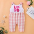 thumbnail image 1 of EGNMCR Rompers pour Enfants Bébé Filles Saint-Valentin à Carreaux Imprimé Lettre Sans Manches Combinaison Kid Rompers, 1 of 9