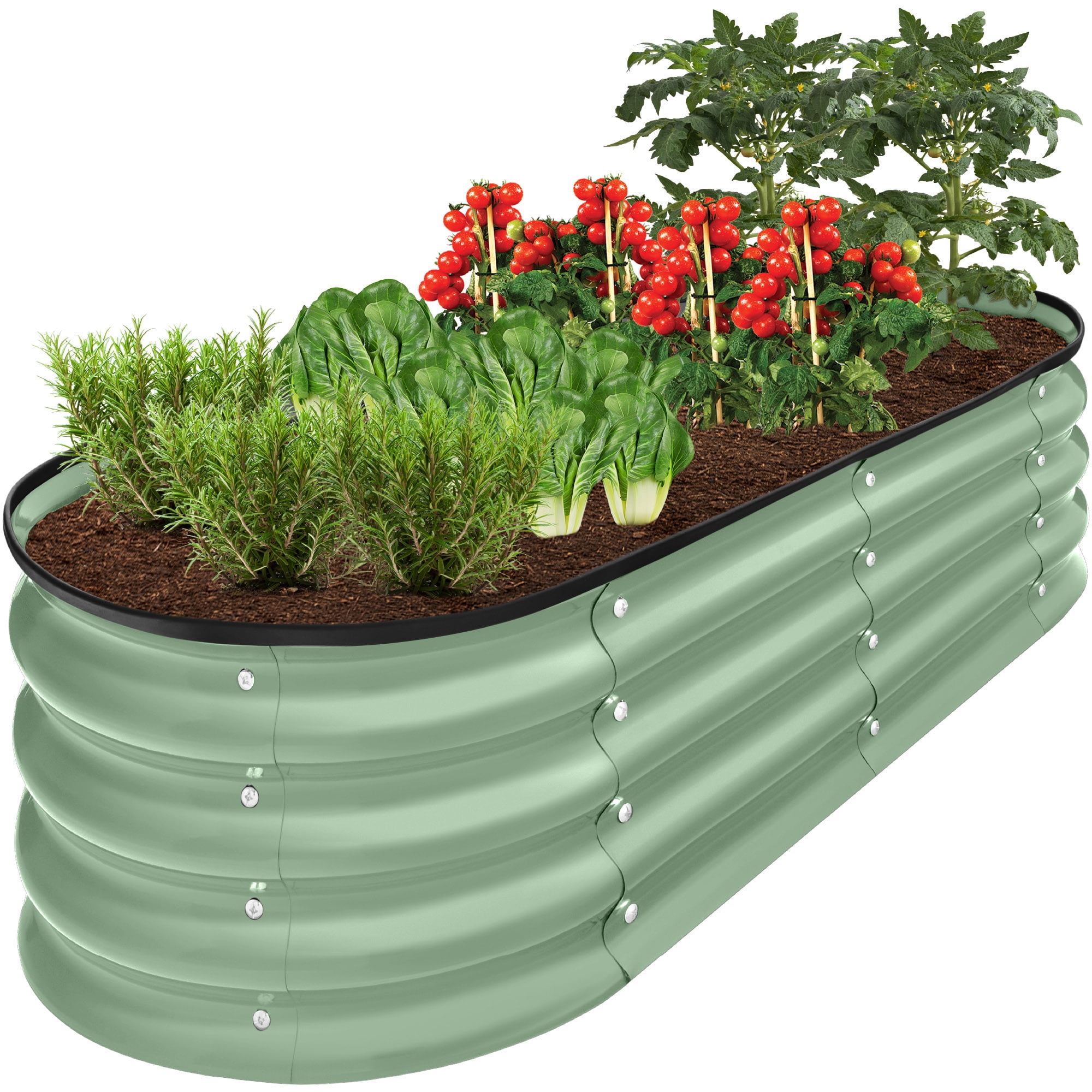 Pure Garden Lattice Design Outdoor Planter - 14.75" Square White Plant Pot For Porch & Patio