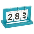 thumbnail image 1 of Calendario Perpetuo de Madera Vintage Uxcell, Calendario de Páginas de Madera para Mostrar Mes y Fecha en el Escritorio, Azul, 1 of 5