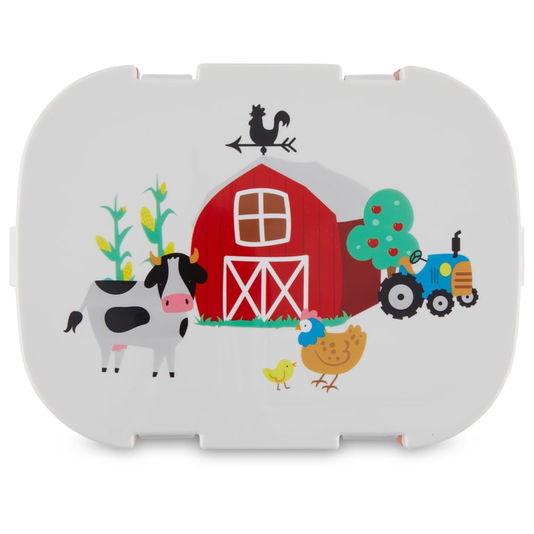 Monbebe On The Farm Bento Lunch Box, Red photo 1