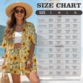 thumbnail image 7 of FKEKYI Sunflower Print Womens Summer Short Set 2 Piece Shirt Top & Shorts with Adjustable Waistband Casual Lounge Sets Breathable Resort Wear Beachwear Outfits, S, 7 of 7