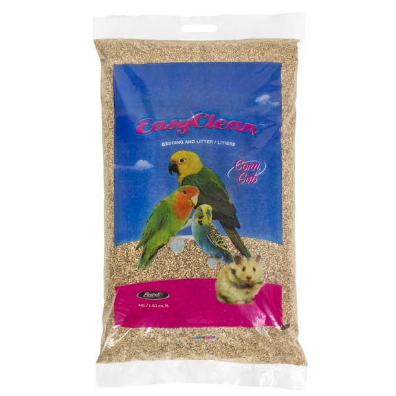Pestell Easy Clean Corn Cob Pet Bedding, 46 Liters - Natural, Highly Absorbent Bedding - For Birds, Small Animals & Reptiles