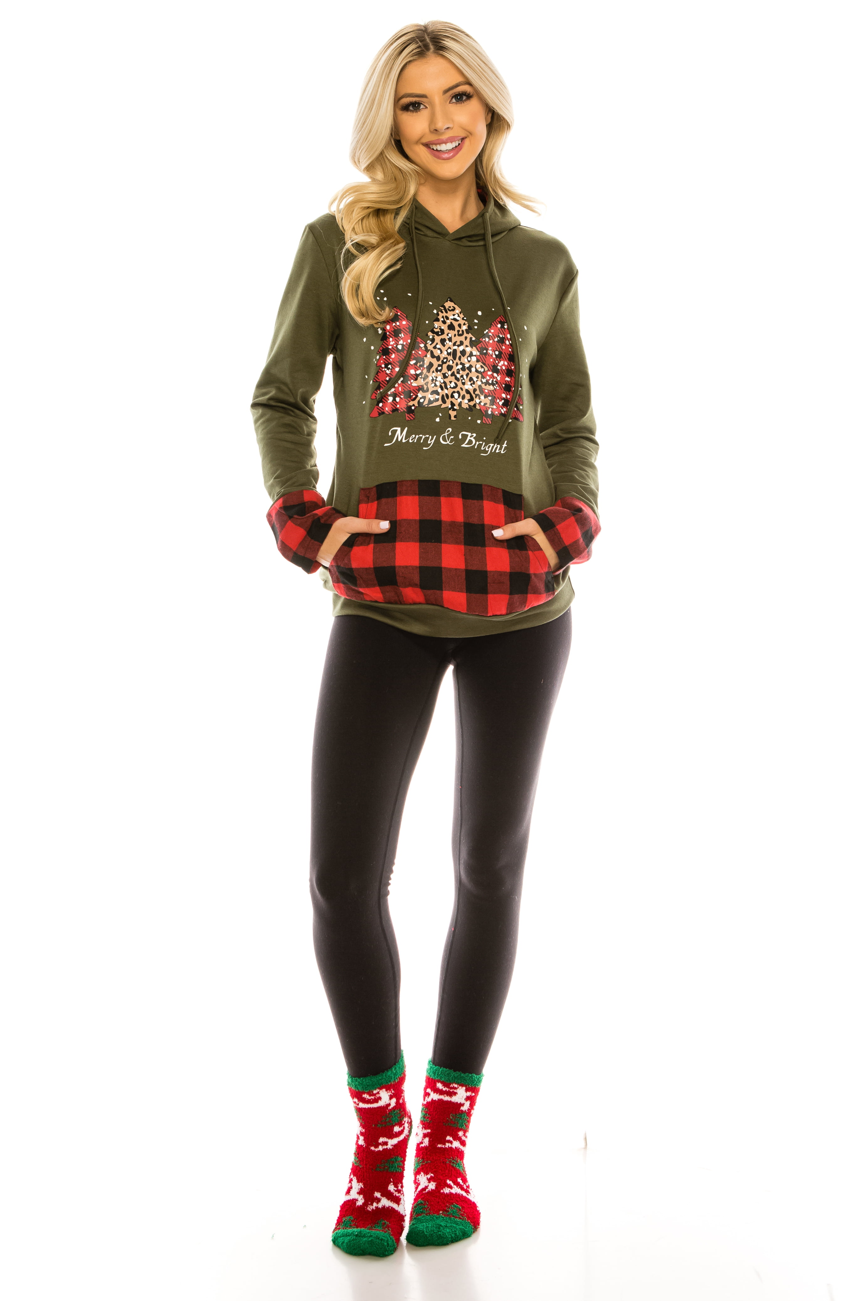 women's buffalo plaid hoodie