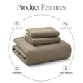 thumbnail image 6 of Ameha 3-Piece Linen Bedspread Set Ultrasonic Chevron Pattern Lightweight Quilt Camel Queen, 6 of 8