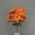 thumbnail image 4 of 1 Pc, 20 Inch Sunflower, Mum & Tiger Lily Mixed Bush w/16 Stems Great For Fall Decor & Special Events - Yellow, 4 of 5