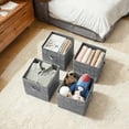 thumbnail image 4 of 13" Storage Cube Bin 6 Foldable Fabric Storage Bin with Double Handles for Living Room Bedroom Office Gray, 4 of 7