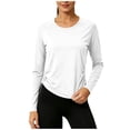 thumbnail image 2 of NominalSnugWorkout Tops for Women Long Sleeve Athletic Shirts Crewneck Side Drawstring Soft Yoga Tops, 2 of 8