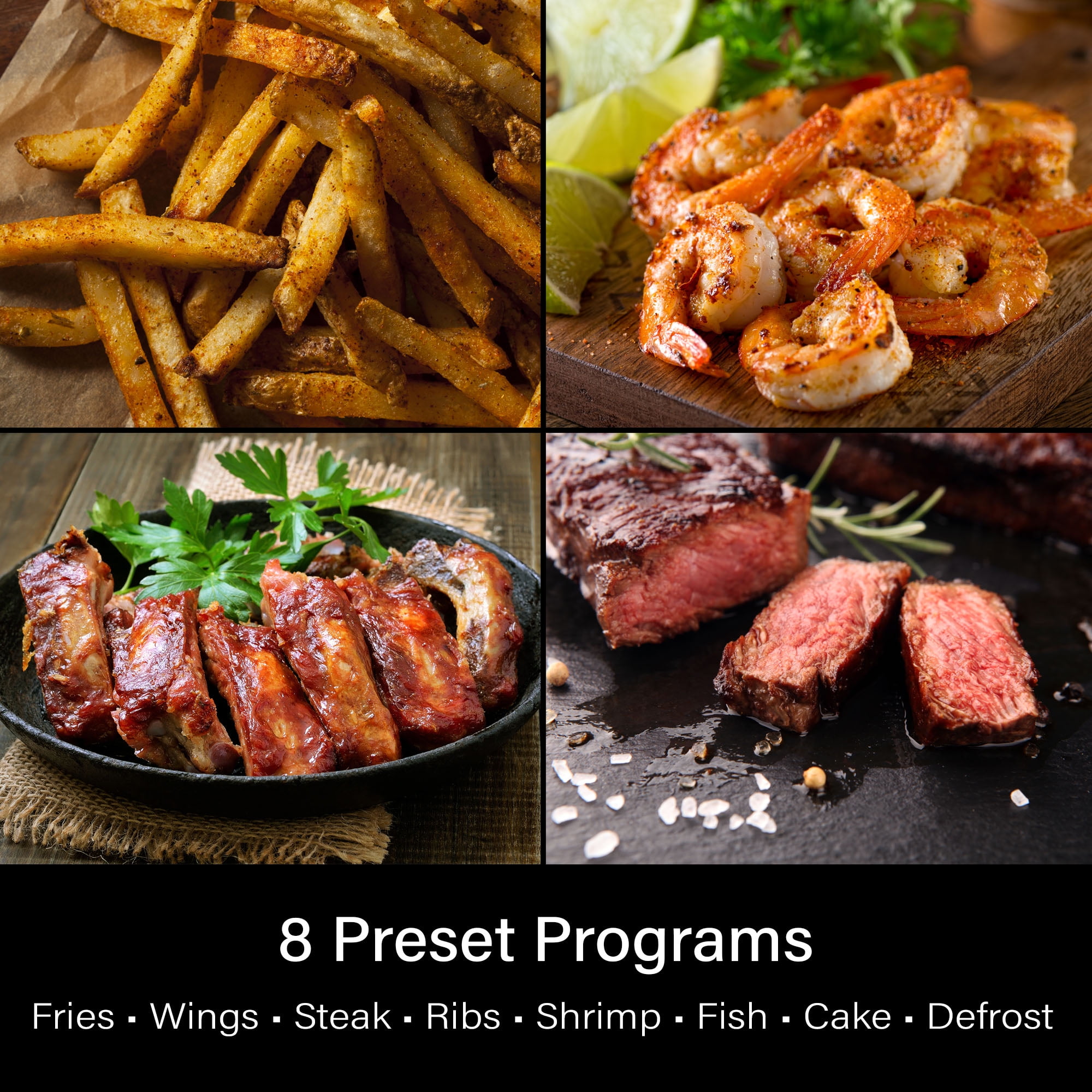 Deco Chef 5.8QT Air Fryer, 8-in-1 Smart Cooking Programs, Nonstick and Dishwasher-Safe Basket