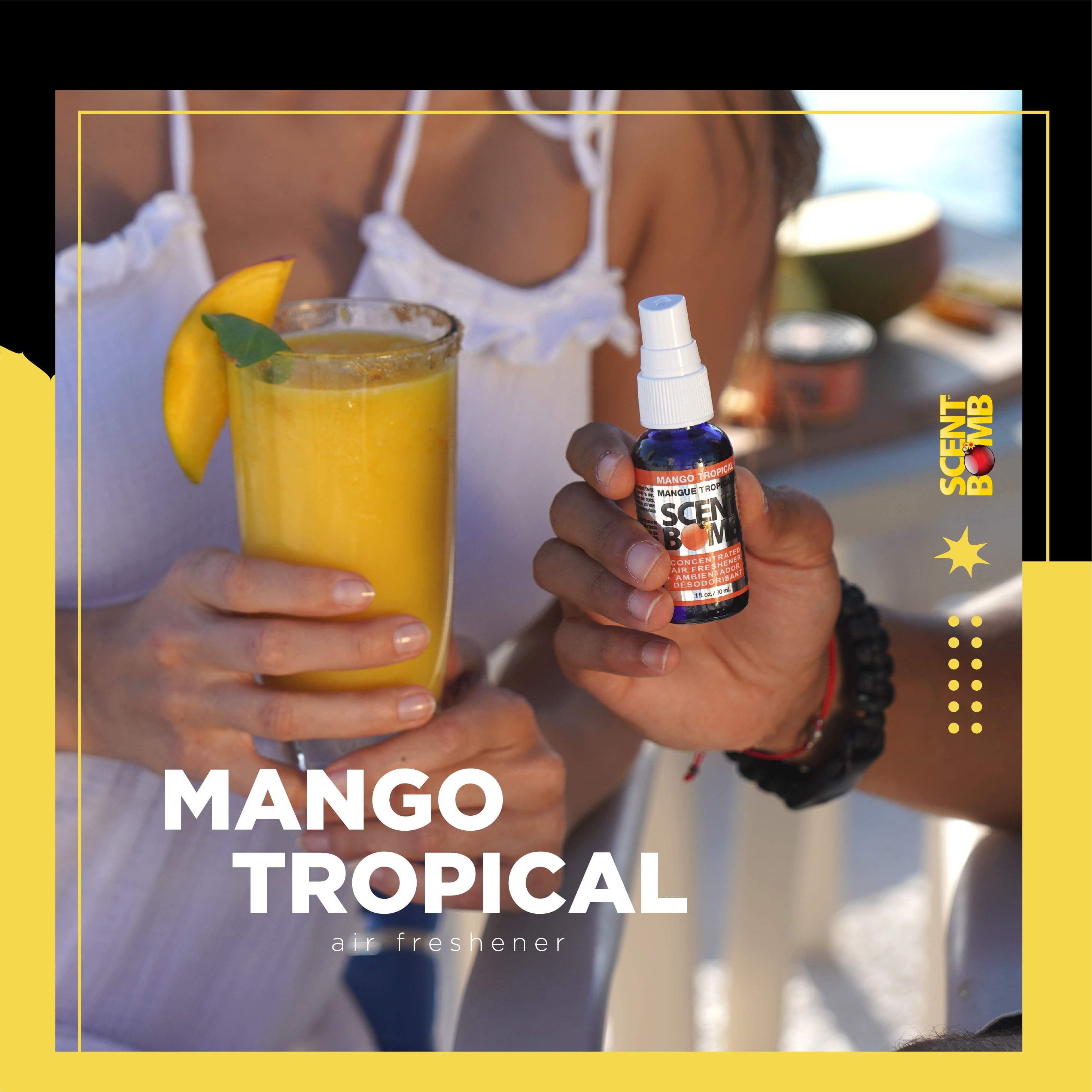 (2 pack) Scent Bomb Mango Tropical Scent Spray Air Freshener, 1 oz.