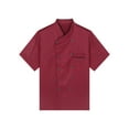thumbnail image 4 of Kaerm Short/Long Sleeve Chef Coat for Men Women Double-Breasted Chef Jacket Cook Shirt Workwear Burgundy Short Sleeve L, 4 of 6