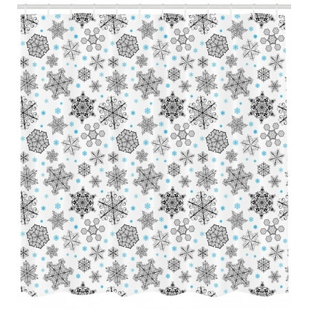 Snowflake Shower Curtain Lace Style Arrangement Of Snowflakes
