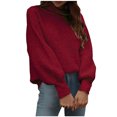 thumbnail image 2 of AOOCHASLIY Clothes Sweaters Fashion Women Solid Long Sleeve Pullove Turtleneck Neck Casual Sweater Tops, 2 of 5
