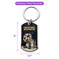 thumbnail image 5 of Happy New Year American Shorthair Welcome 2025 Balloon Firework Party Stainless Steel Keychain Cat Lover Kitten Owner Gifts Collar Charm Tag Keyring - 01014, 5 of 5