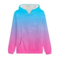 thumbnail image 4 of YUGYXL Womens Casual Long Sleeve Hoodies Trendy Gradient Color Lightweight Hooded Pullover Sweatshirt with Pocket Sky Blue M, 4 of 4