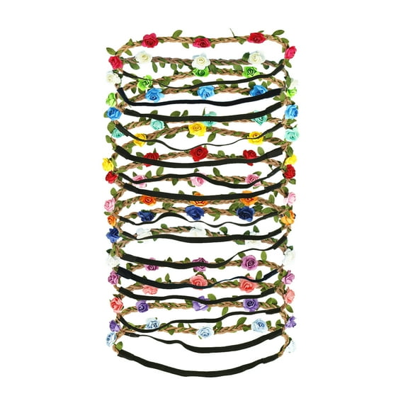 15 PCS Multicolor Flower Headband Bohemian Floral headbands Crown Garland For Women Girl Festival Wedding Photography