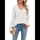 thumbnail image 2 of Blusas de Larga para Mujer, Holgadas, Elegantes, con Encaje y Cuello en V, Informales y Modernas para Usar con Leggings, Moda de Otoño S, 2 of 10