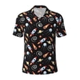 thumbnail image 2 of Daiia Space Rocket Pattern Men’s Polo Shirts,Solid Deck Shirt,Classic Fit, Breathable Cotton Polo for Casual and Sport Wear-X-Large, 2 of 9