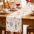 thumbnail image 5 of Table Runner - 36 Inch Long, Pink Spring Easter Kitchen Dining Table Runner Dresser Scarves, Bunny Carrots Eggs Floral Botanical Farmhouse Decor for Coffee Tables Wedding Party Banquet, 5 of 8