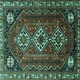 thumbnail image 1 of Ahgly Company Indoor Square Persian Turquoise Blue Traditional Area Rugs, 6' Square, 1 of 4