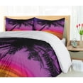 thumbnail image 5 of Ambesonne Tropical Duvet Cover Set, Palm Shadow at Sunset, 2-Calking, Purple Orange Black, 5 of 7