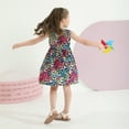 thumbnail image 4 of Girls Dresses Summer Sleeveless Casual Printed Sundress Party Swing Dresses for Kids 2-12 Years, 4 of 14