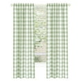 thumbnail image 2 of Modern Farmhouse 2 Piece Rod Pocket Large Buffalo Checkered Plaid Curtains - Granny Apple Green, 63 in. Long, 2 of 2