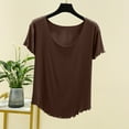 thumbnail image 2 of UYISJ Womens Summer Tops Casual Scoop Neck Short Sleeve Shirts Solid Color Tees Soft Lightwight Comfy Blouse Loose Fit Tunic Tops Tshirts, 2 of 7