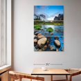 thumbnail image 2 of Elephant Stock Merced Riverside Wall Art - Vertical Multi Panel Canvas - Living Room Wall Decor - Nature Multi Panel - Gray And Blue Decor - 42" x 65", 2 of 8