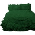 thumbnail image 2 of D.N.G. BEDDINGS 3 Piece 100% Egyptian Cotton Circle Ruffle Comforter Set, 550 GSM Filled Microfiber - Full/Queen Size, Green Color - 800 Thread Count, 2 of 5
