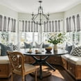 thumbnail image 5 of Striped Linen Valance Curtain 16 Inch Vertical Striped Valance for Kitchen Bathroom Light Filtering Rod Pocket Cottagecore Farmhouse Semi Sheer Short Window Curtain 1 Panel Black, 5 of 8