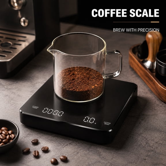 Digital Coffee Scale, Rechargeable Pour Over Scale with LED Display, Touch Sensor, 3kg Capacity
