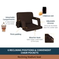 thumbnail image 2 of Seamander Large Size Foldable Stadium Seat Chair for Bleacher Padded Back Support with 6 Reclining Positions, Brown, 2 of 4
