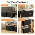thumbnail image 7 of Riousery 2 Pack Foldable Shoe Organizer for Closet, Shoe Storage Bins with Clear Zipper Cover and Handles, Holds up to 24 Pairs, Black, 7 of 7