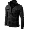 thumbnail image 2 of Bomber jacket men, men's jackets-windproof lightweight bomber jacket full zip winter warm padded coats outwear, 2 of 5