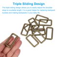 thumbnail image 3 of Uxcell Metal Rectangle Rings Buckle, Zinc Alloy Adjuster Sliders Webbing Strap Fasteners Copper 38mm, 3 of 7