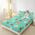 thumbnail image 4 of jejeloiu Kawaii Bear Loves Twin Sheet Sets,Cute Daisy Flowers Twin Fitted Sheet,Rustic Bee Flat Sheet For Girls Kids,Microfiber Bedroom Decor,3 Pieces, 4 of 7