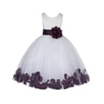 thumbnail image 2 of Ekidsbridal Girl Bridesmaid Flower Girl Dress - Flower Petals Ivory Lace Tulle with Bow Sash 165T-A (Size: S-12), 2 of 3