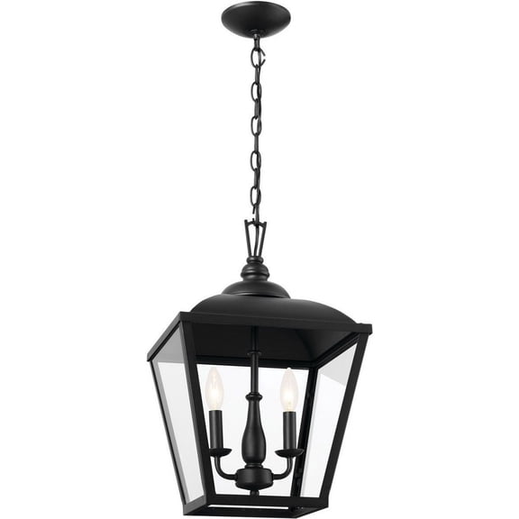 Kichler 52474 Dame 2 Light 13" Wide Taper Candle Pendant - Black