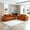 Orange, variant on 2-In-1 Folding Convertible Sofa Bed, Modern Corduroy Sleeper Couch with 2*Pillows, Futon Modular Upholstered Boneless Sofa Set with Pull-Out Bed, Folding Floor Modular Couch for Living Room (Beige)