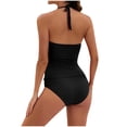 thumbnail image 5 of Women's Sports Bikinis Bathing Suits V Neck Tops Briefs Stretchy Breathable Comfortable Adjustable Seamless Beachwear for Women Split Tankini Swimsuits, 5 of 5
