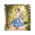 thumbnail image 4 of Sunny Fashion Girls Sleeveless Dress With Blue Floral Print And Polka Dot Casual Holiday 5 Years, 4 of 7