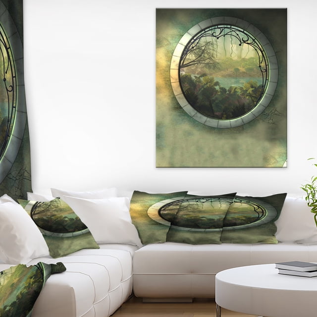 Green Fantasy Landscape with Frame