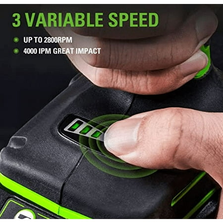 Greenworks - 24 Volt 1/2” Brushless Cordless Impact Wrench with 2Ah Battery and Charger - Green