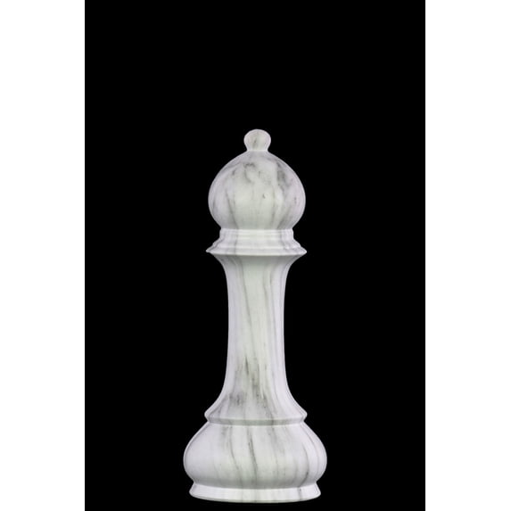 Stylish Ceramic Chess Piece "Bishop" Figurine - White - Benzara