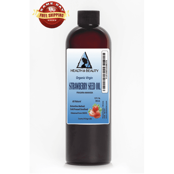 Strawberry seed oil unrefined organic virgin by h&b oils center natural 24 oz